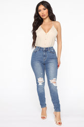 The Mixer Distressed Skinny Jeans - Medium Blue Wash Ins Street